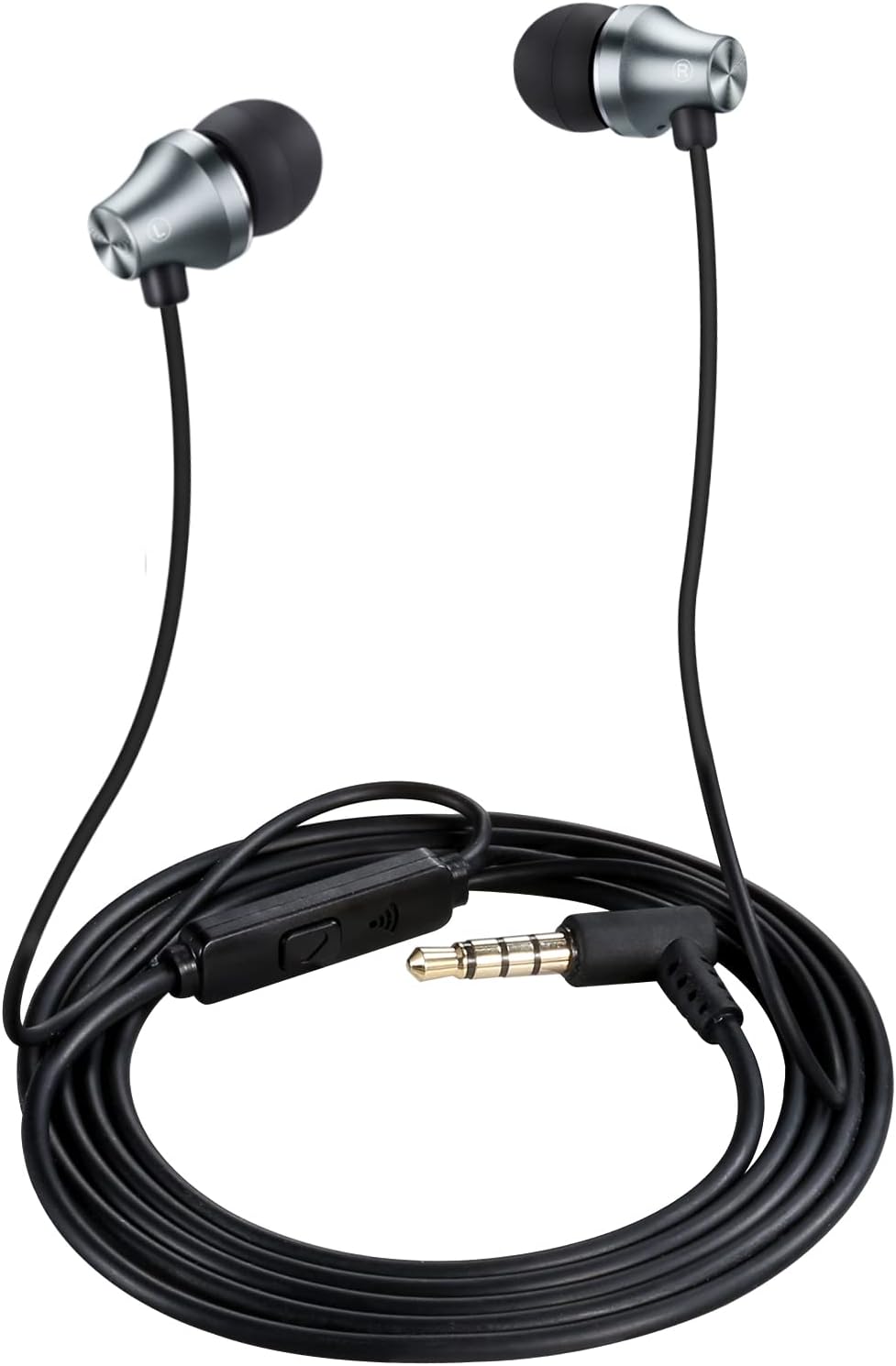 iRAG A101 Wired Earbuds Headphones for School Noise Isolating in-Ear Earphones with Microphone Remote with 3.5mm Plug in Audio Jack (Gun Metal) - Image 2