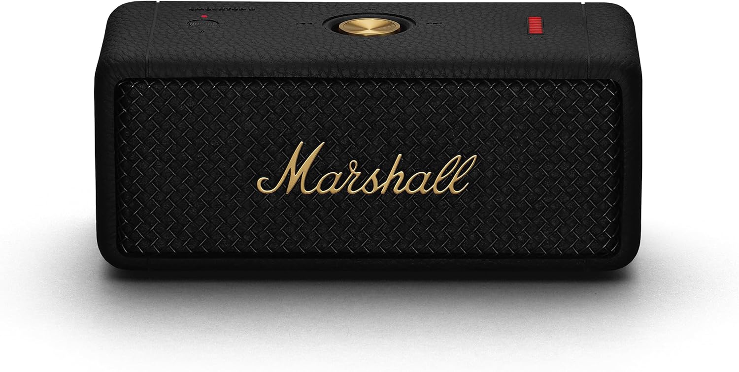 Marshall Emberton II Portable Bluetooth Speaker, Black & Brass