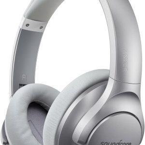 Soundcore Anker Life Q20 Hybrid Active Noise Cancelling Headphones, Wireless Over Ear Bluetooth Headphones, 60H Playtime, Hi-Res Audio, Deep Bass, Memory Foam Ear Cups, for Travel, Home Office