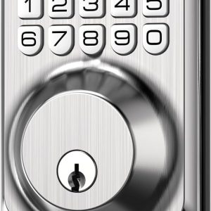 TEEHO TE001 Keyless Entry Door Lock with Keypad - Smart Deadbolt Lock for Front Door with 2 Keys - Auto Lock - Easy Installation - Satin Nickel